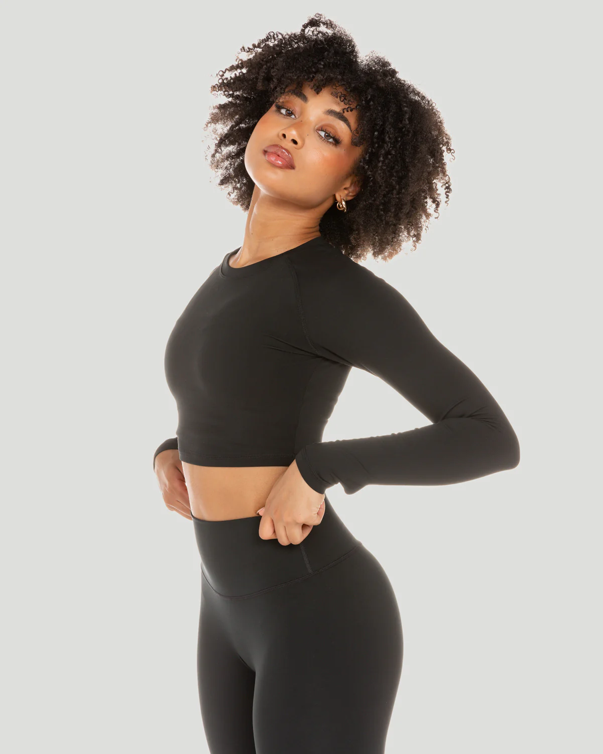 Aura Crop Long Sleeve - Black - Image 3