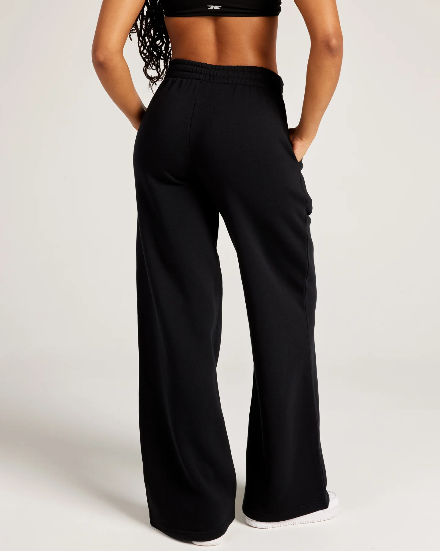 Omni Wide Leg Trackpants - Black - Image 2